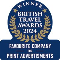 Winner British Travel Awards 2024 Favourite Company for Print Advertisements Winner British Travel Awards 2024 Favourite Company for Print Advertisements